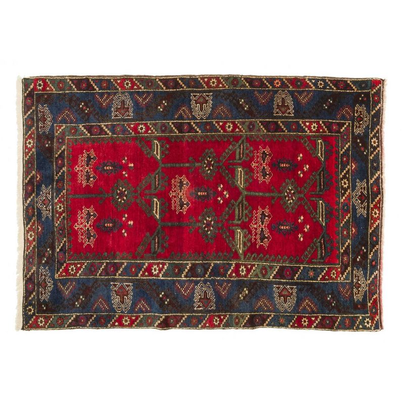 4'11"x7'4" Vintage One-of-a-Kind Iakup Rug Red - Revival Rugs