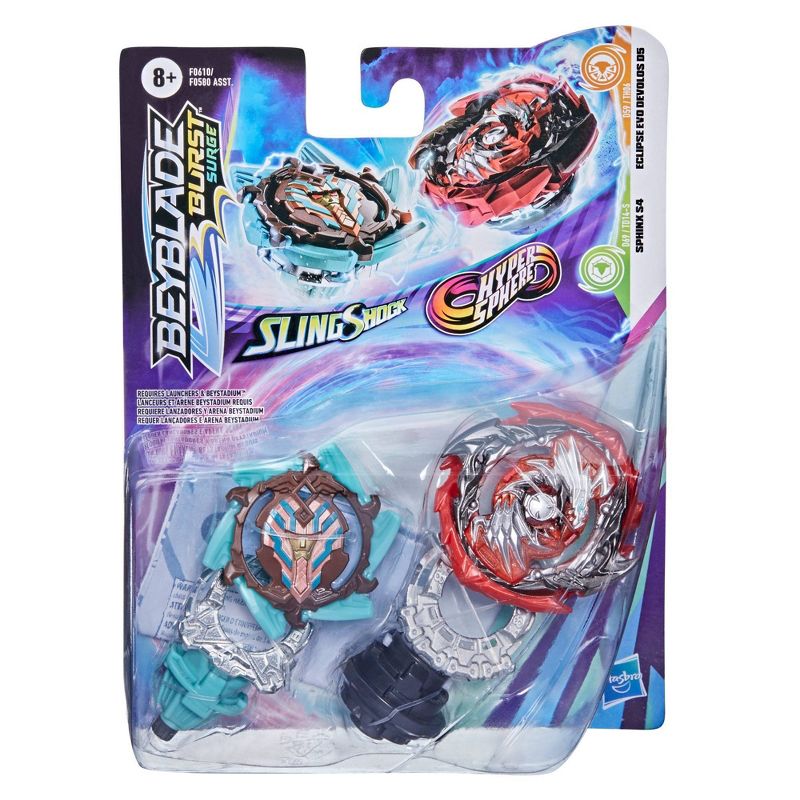 Beyblade Burst Surge Dual Collection Pack Eclipse Evo Devolos D5 and Sphinx S4
