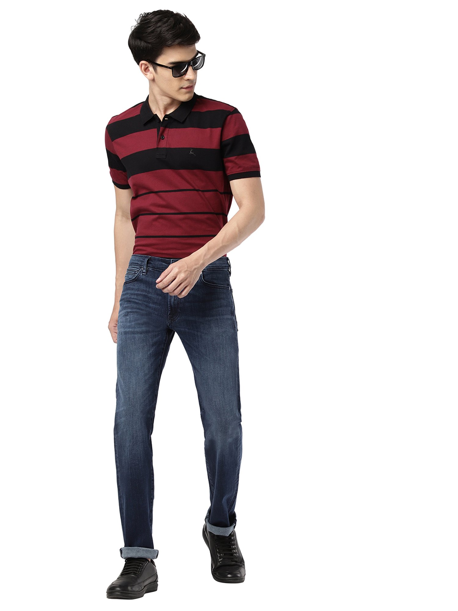 EVERBLUE Blue Comfort Slim Midrise Jeans