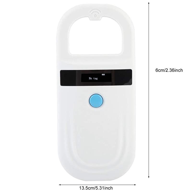 Reader RFID 134.2Khz, Pet ID Scanner with 0.91 Inch High Brightness OLED Display 128 Pieces of Tag Information Storage for Animal Tracking