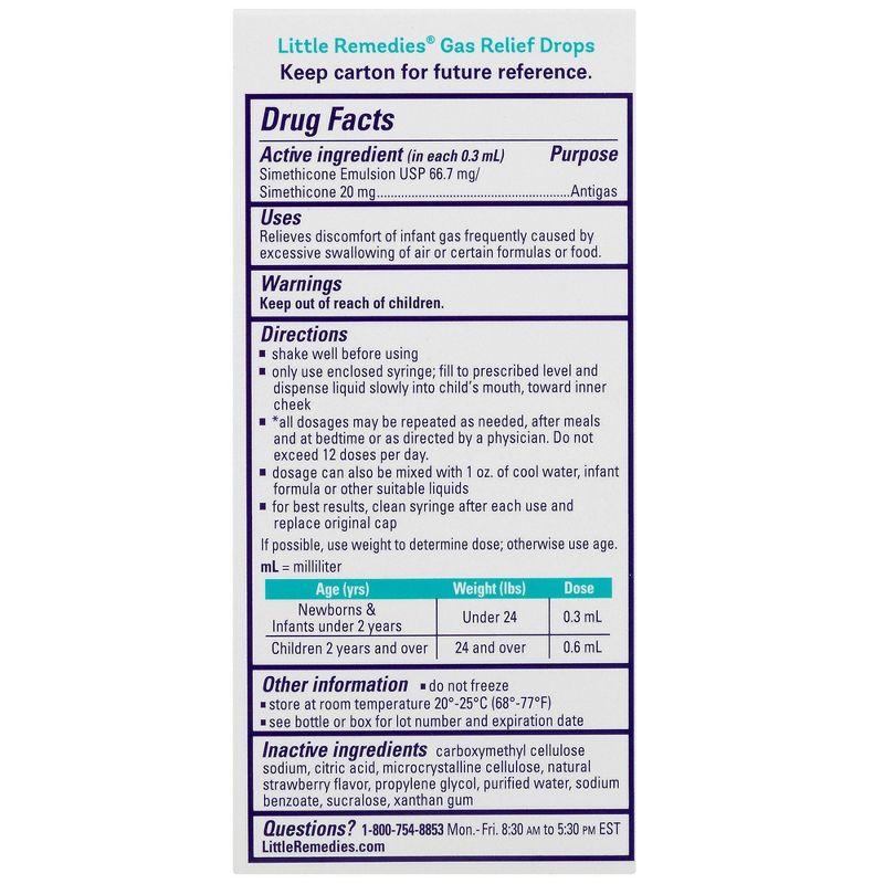 Little Remedies Gas Relief Drops for Babies - Natural Berry - 1 fl oz