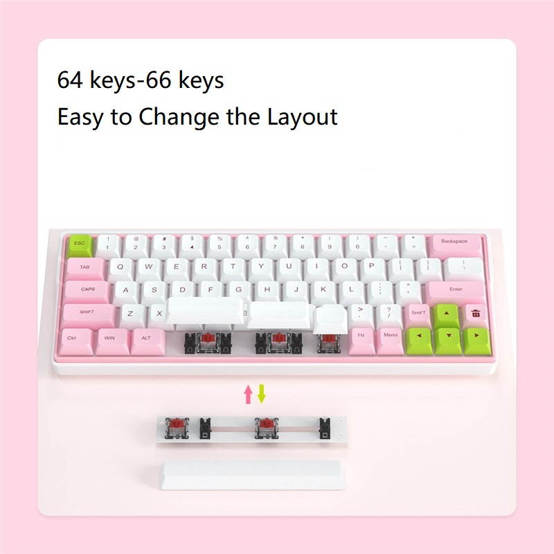 KEMOVE Snowfox Bluetooth 5.1 Wireless/Wired 60% Mechanical Keyboard - RGB Backlit 61 Keys Keyboard - Hot Swappable, PBT Keycap, Full Keys Programmable - White (Gateron Mechanical Switch)