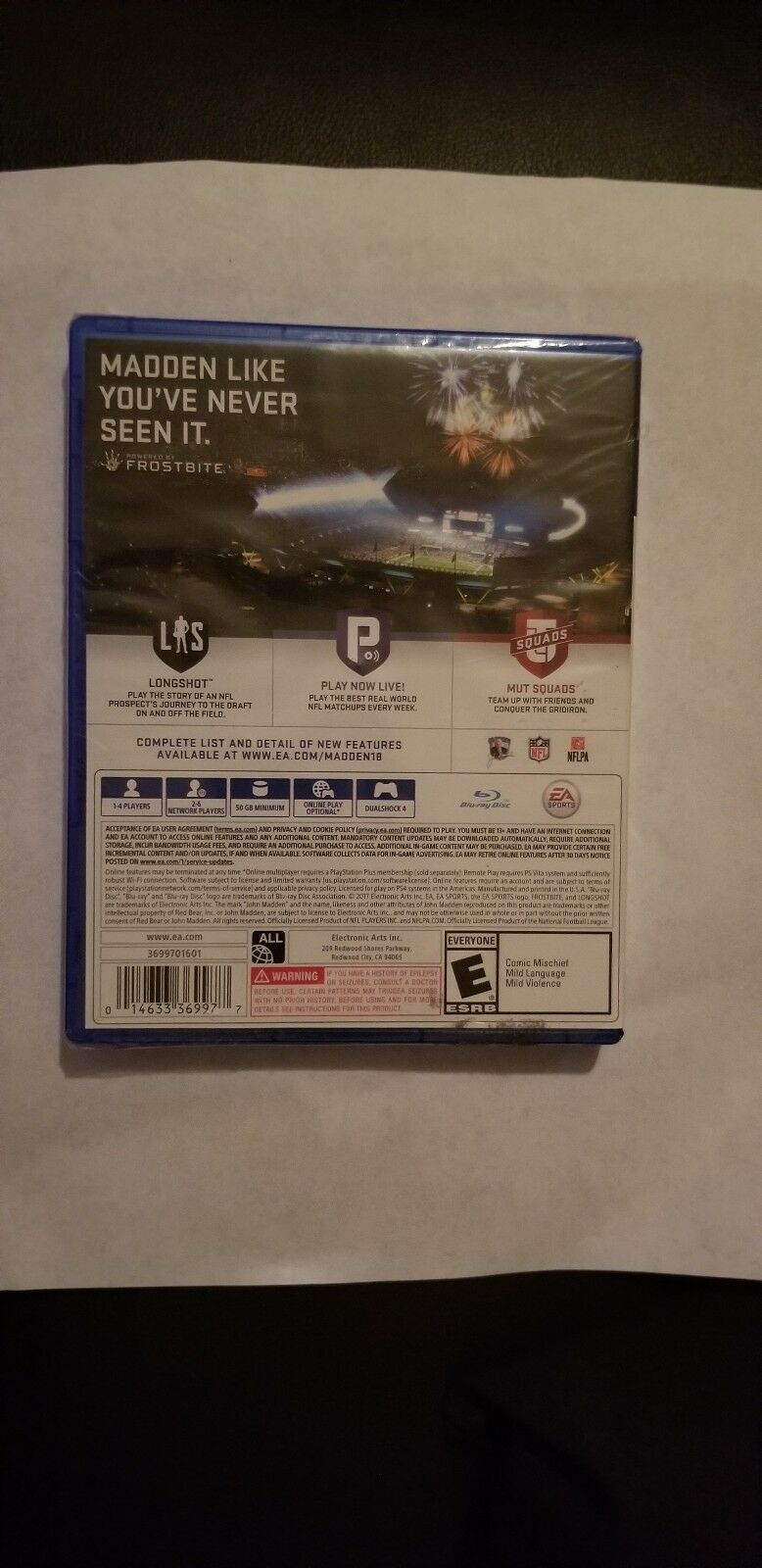 Ps4 Madden Nfl 18 (Sony Playstation 4) . Free Usa Shipping