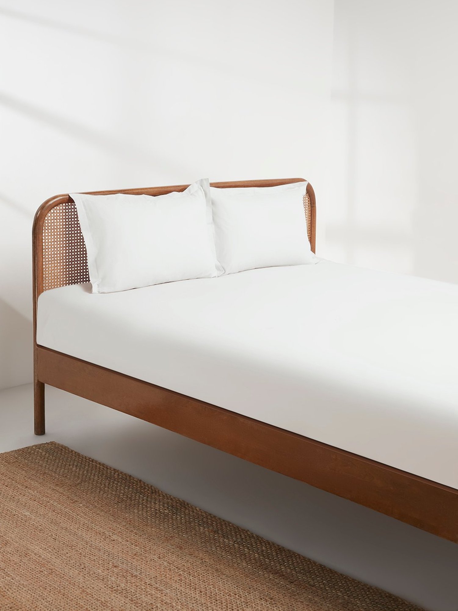 Westside Home White Double Bed Flat Sheet and Pillowcase Set