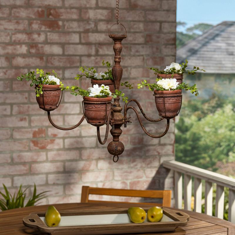 Set of 2 Chandelier Planters Brown - Gerson International