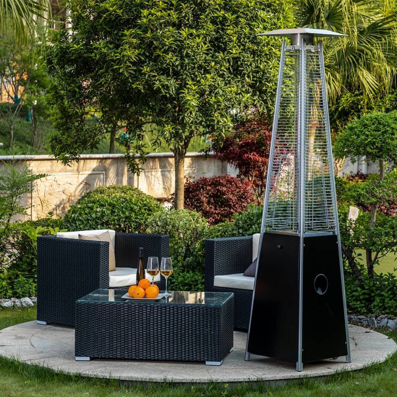 Portable Outdoor Flame Patio Heater Hammered Black - Legacy Heating
