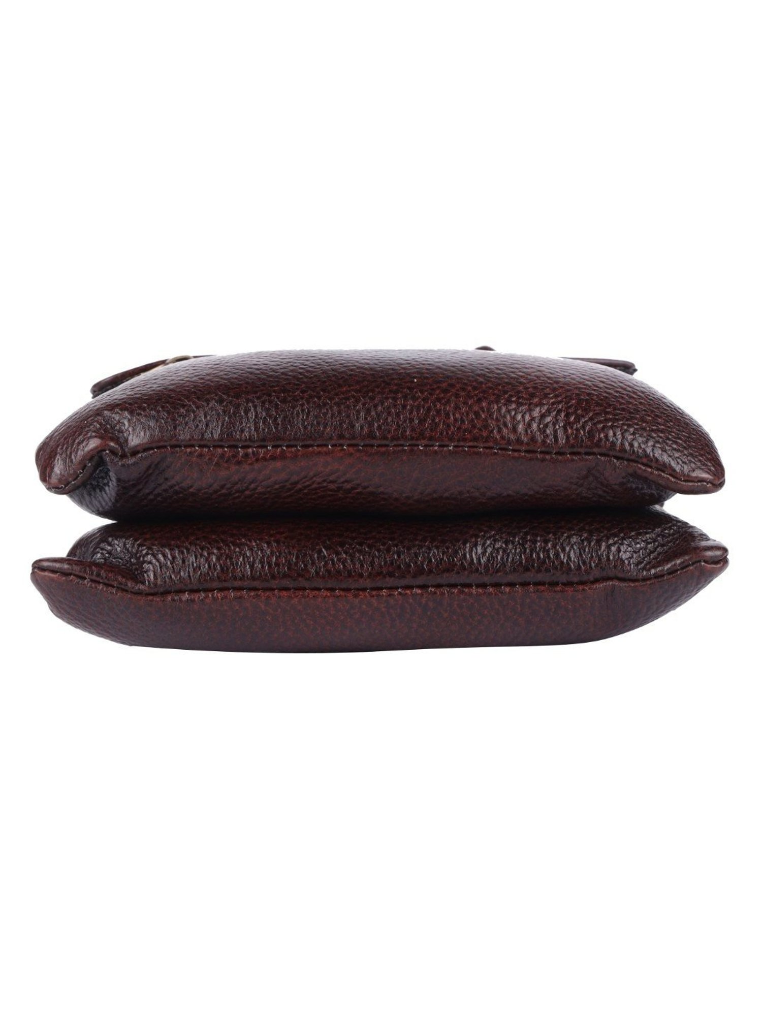 HiLEDER Brown Textured Small Leather 8 inch Cross Body Bag