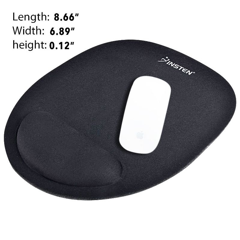 INSTEN Wrist Comfort Mouse Pad For Optical/ Trackball Mouse , Black