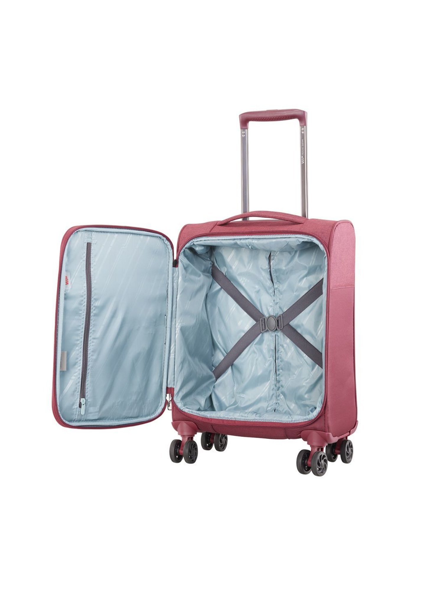 VIP Red 8 Wheels Small Soft Cabin Trolley Bag 35.5 cm