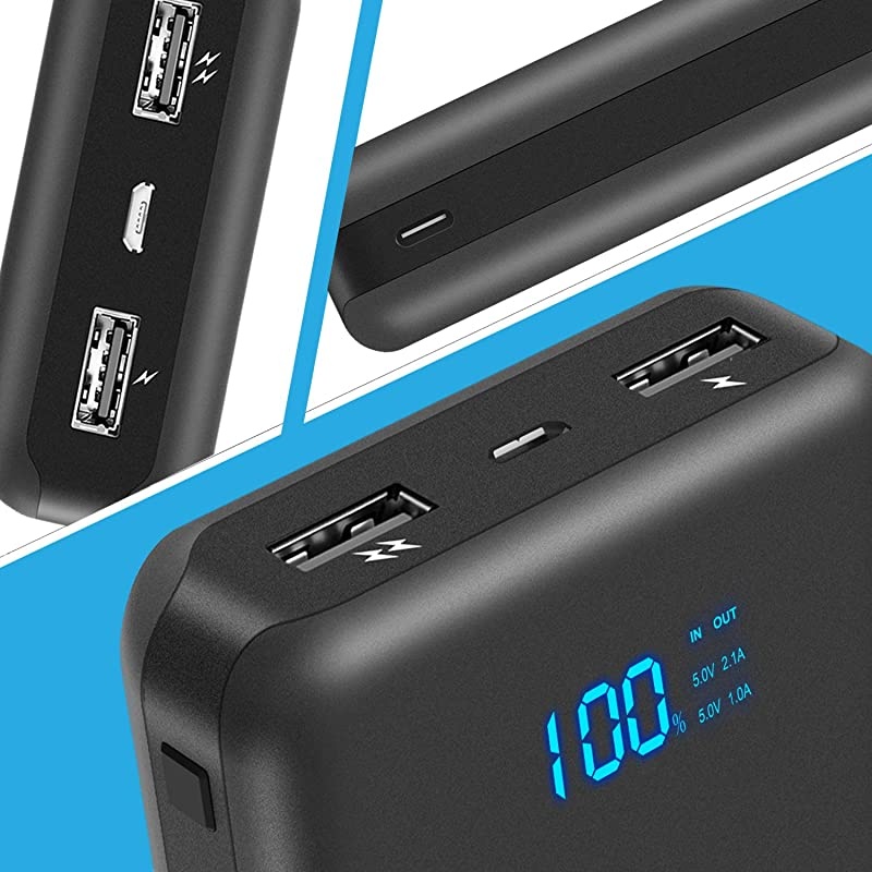 Battery Pack 5V 26800mAh Portable Charger Power Bank with Dual outlets & LCD Display,External Battery Phone Charger Compatible with iPhone,Samsung,Smartphone and More.(USB C for Input ONLY)