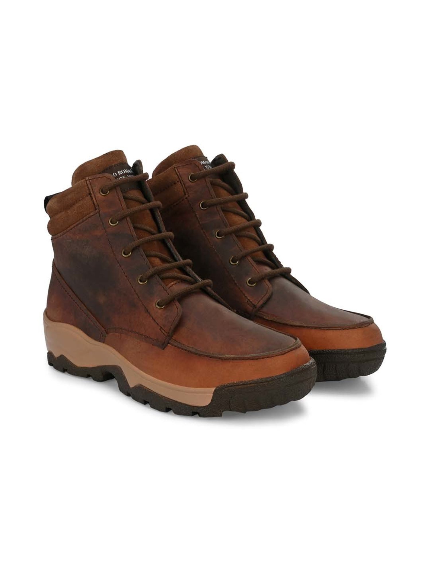 Carlo Romano Men's Brown Derby Boots