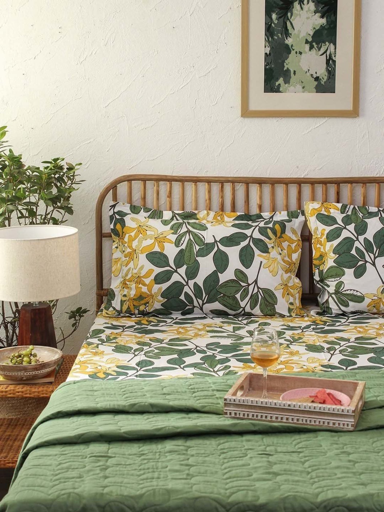 House This Amra Floral Multicolor 180 TC Cotton Twin Bed Sheet Set with 2 Pillow Covers