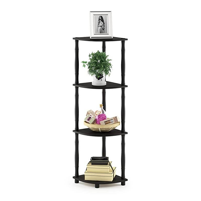 TurnN 4Tier Multipurpose Corner Display Rack with Classic Tubes EspressoBlack