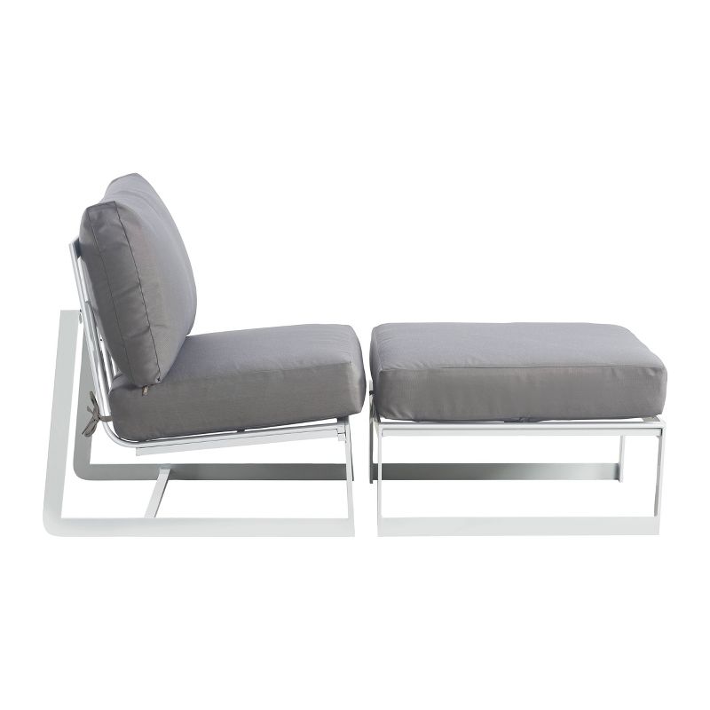Mirabelle Armless Outdoor Lounge Chair - White - Adore Decore