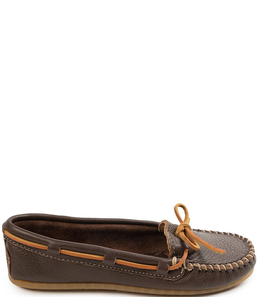 Minnetonka Boat Textured Leather Moccasins