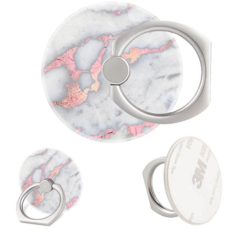 Pack) Mobile Phone Ring Holder Finger Grip,Rose Gold Marble Cell Phone Stand Collapsible Kickstand Compatible with All Smartphone
