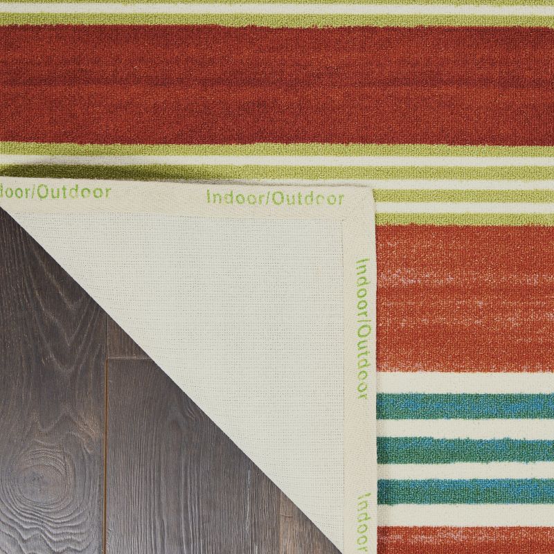 7'9"x10'10" Rectangle Indoor and Outdoor Area Rug Orange - Waverly