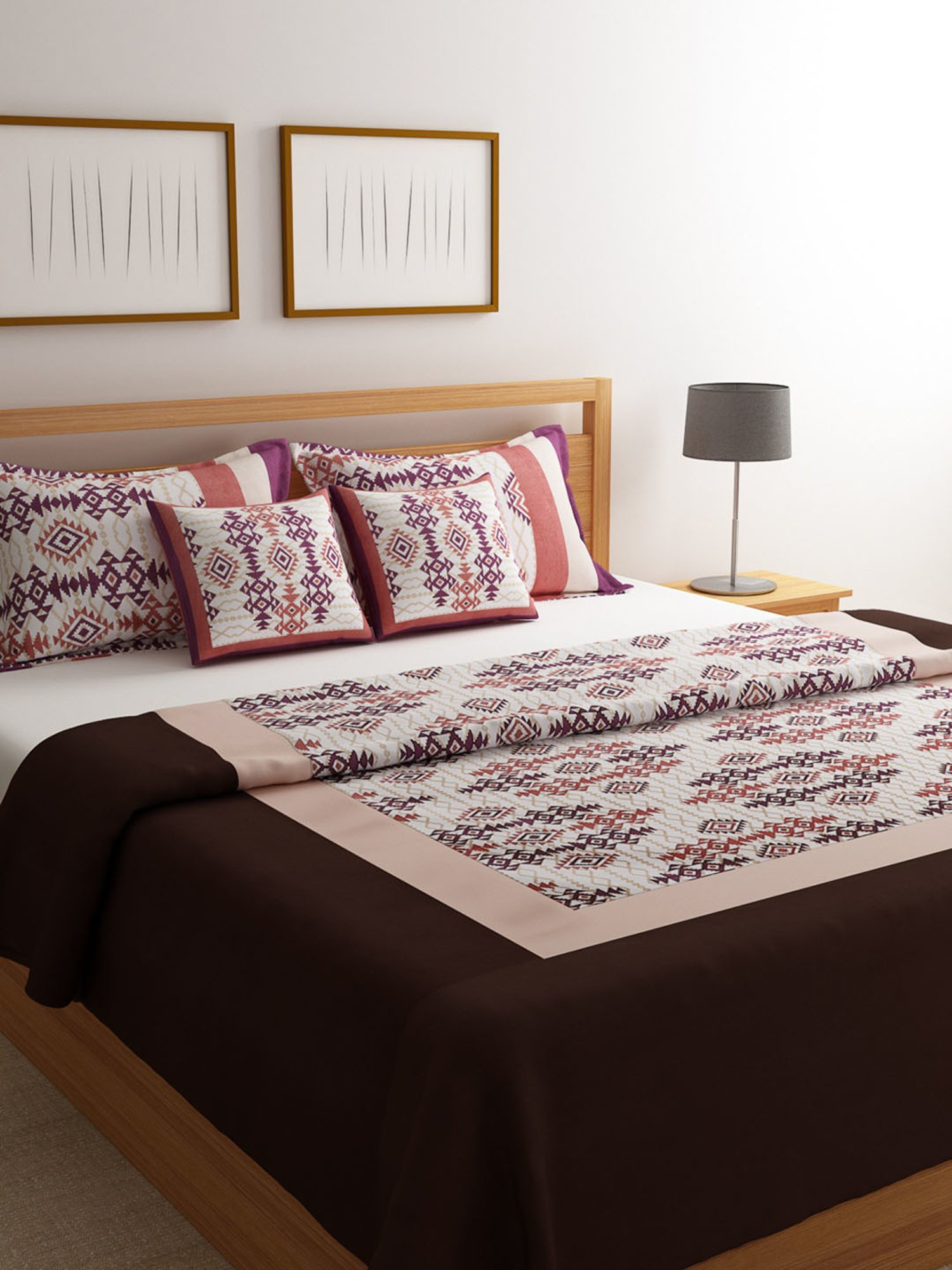 DDECOR Live beautiful Embroidery Baroque Metallic Grey 210 TC Cotton Comforters - Set of 3