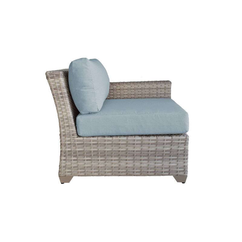 Nolin 7pc Sectional Weathered Brown Frame Sunbrella Spectrum Denim Fabric - La-Z-Boy