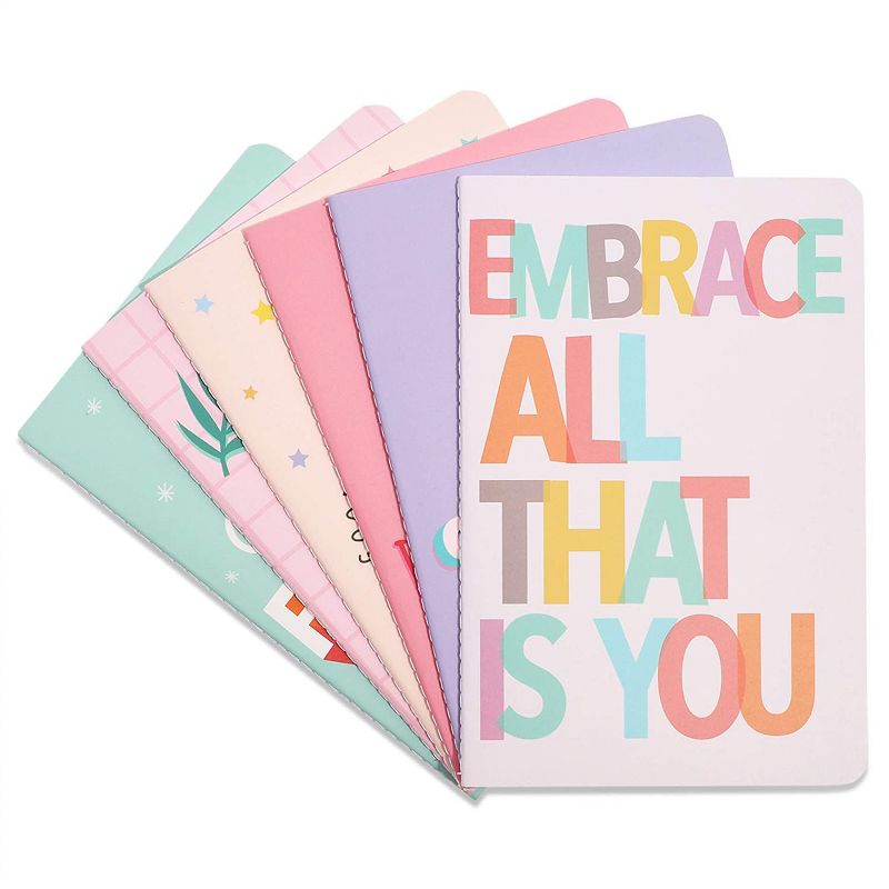 6-Pack Inspirational Journals Bulk, A5 Notebooks, Travel Journal with Positive Designs, Lined Pages