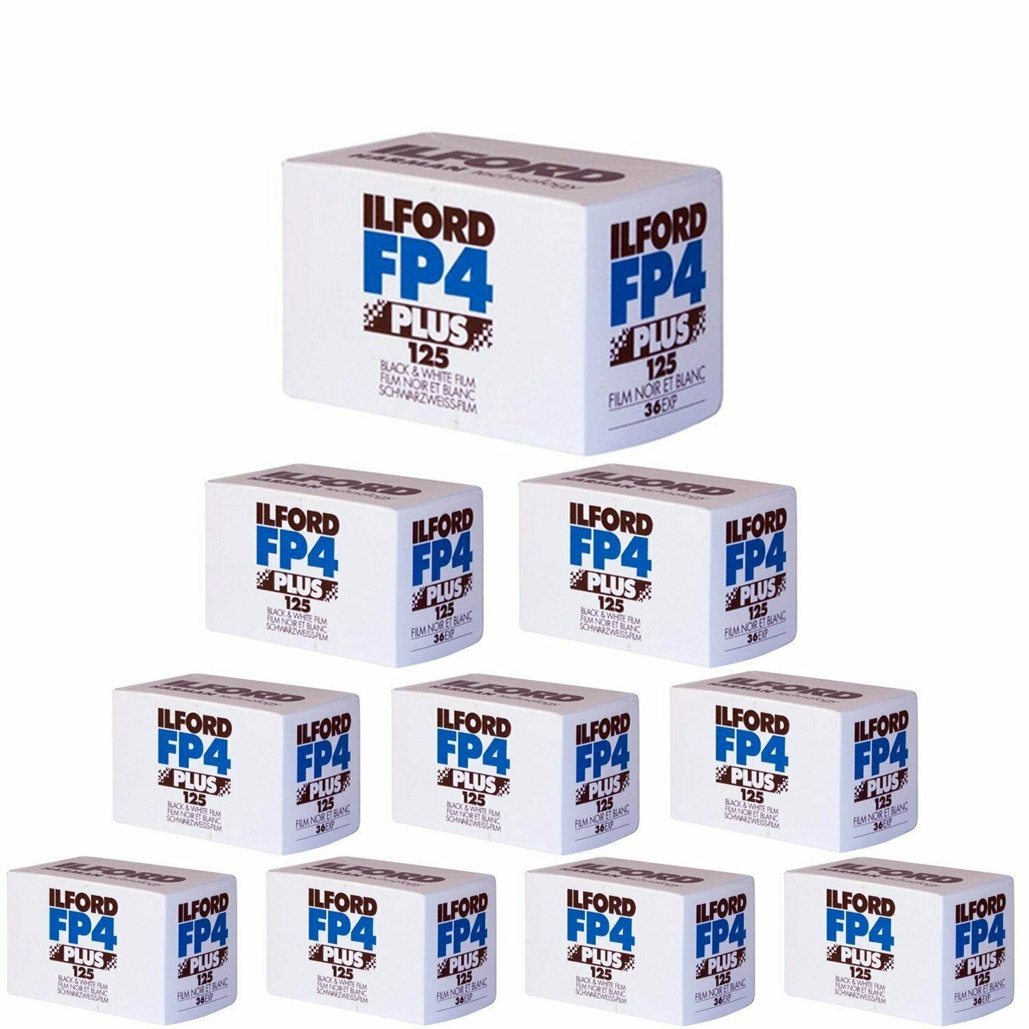 ILFORD FP4 PLUS 125 BLACK AND WHITE FILM 35MM 36EXP (Pack of 10)