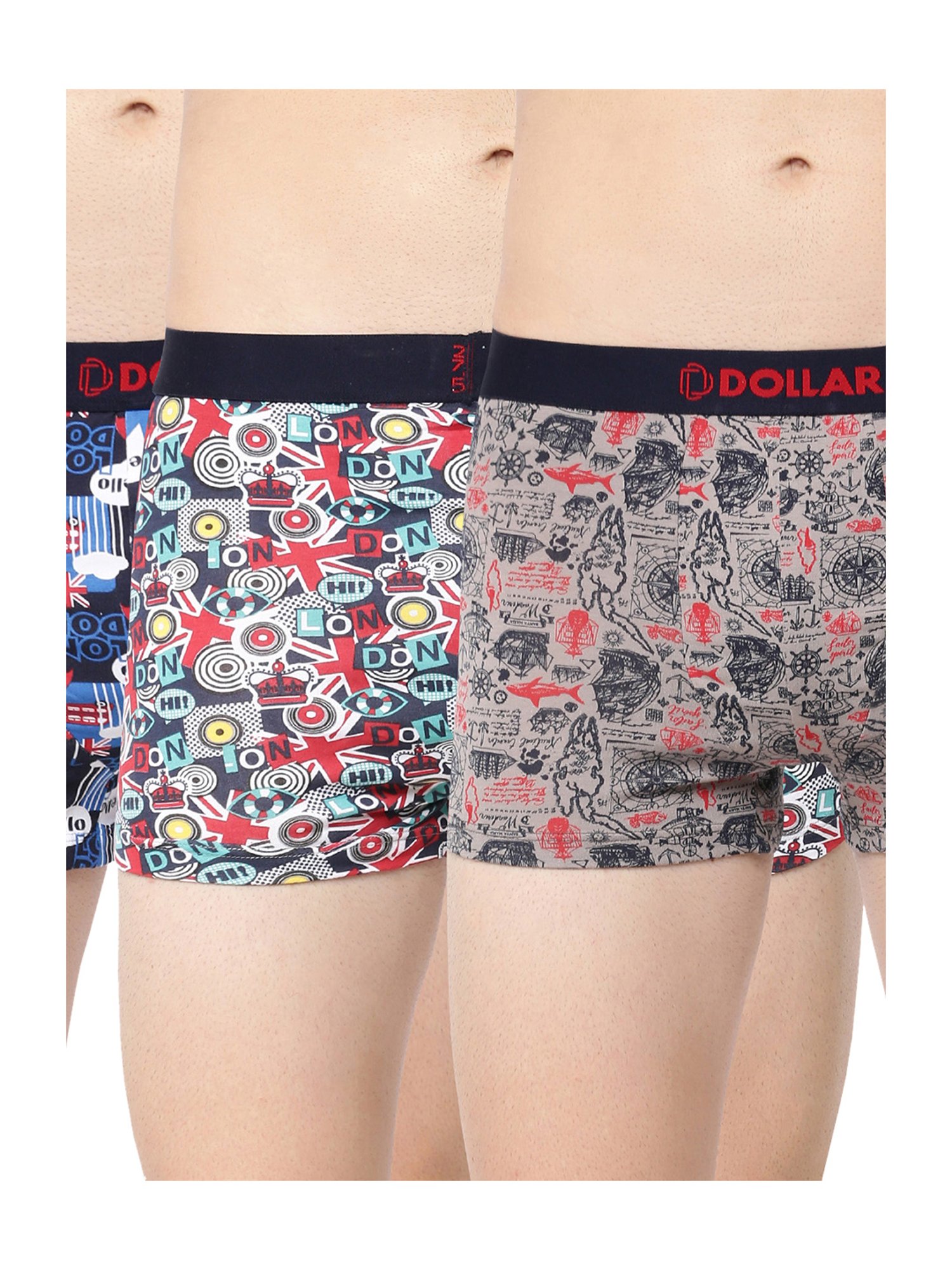 Dollar Bigboss Multicolor Cotton Trunks (Pack of 3)