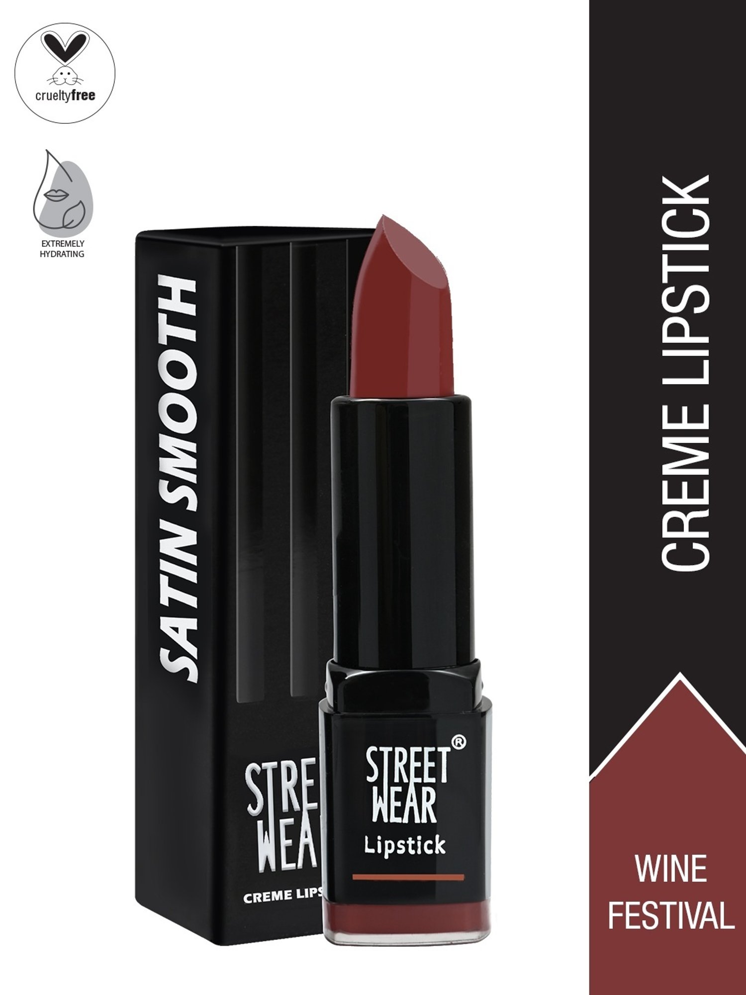 Street Wear Satin Smooth Lipstick Wine Festival - 4.2 gm