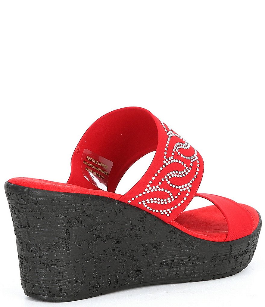Onex Bernice Embellished Leather Slide-On Wedges