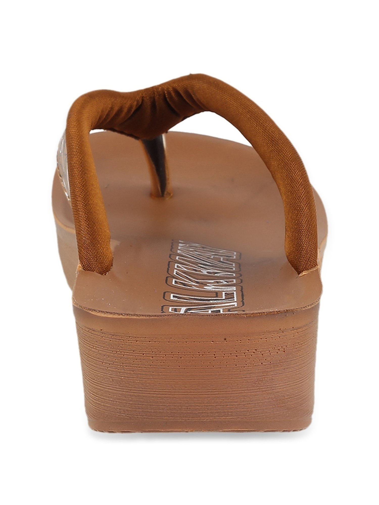 Walkway Women's Tan Wedge Flip Flops