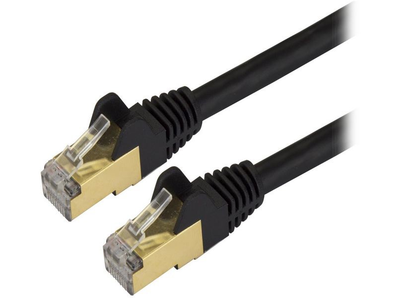 StarTech C6ASPAT6BK StarTech.com Cat6a Shielded Patch Cable - 6 ft. - Black - Snagless RJ45 Cable - Ethernet Cord - Cat 6a Cable