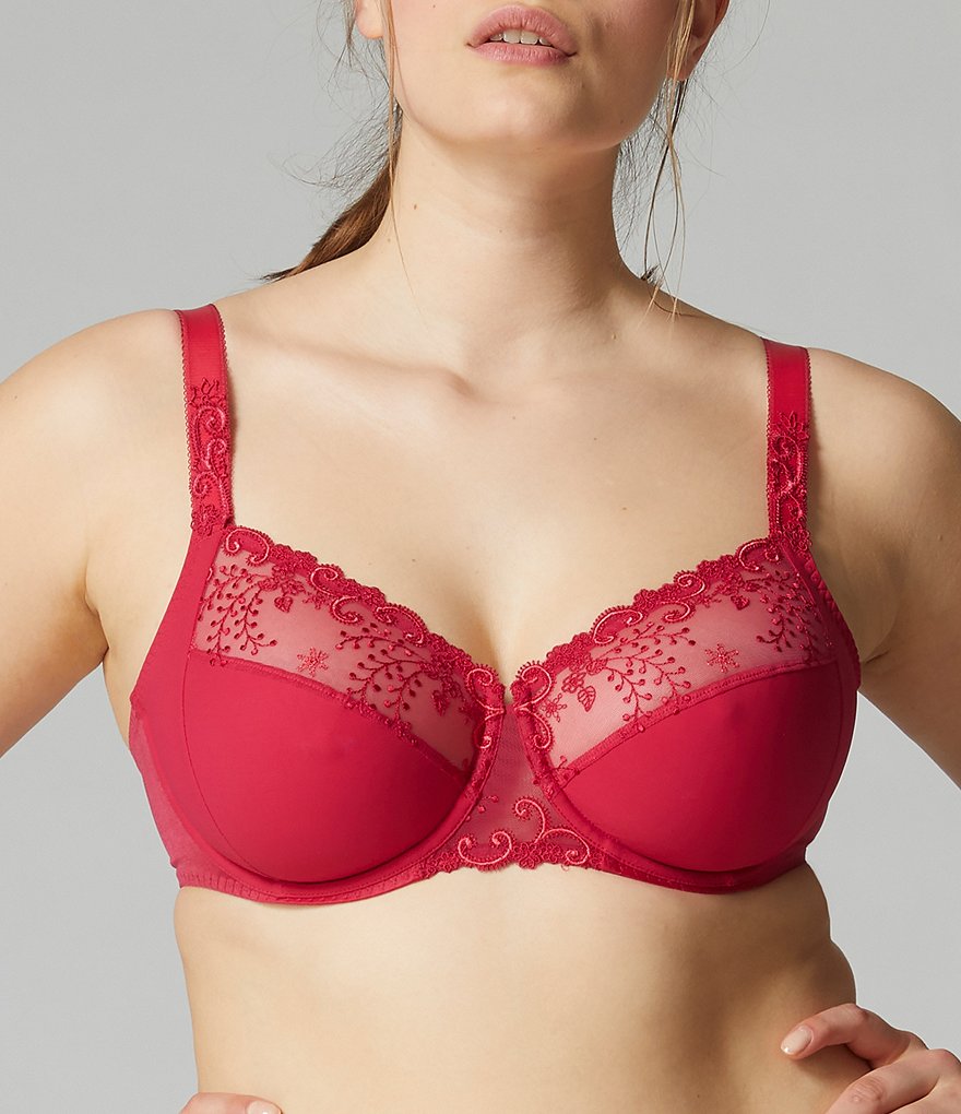 Simone Perele Delice Floral-Embroidered Full-Busted Contour Underwire Square Back Bra