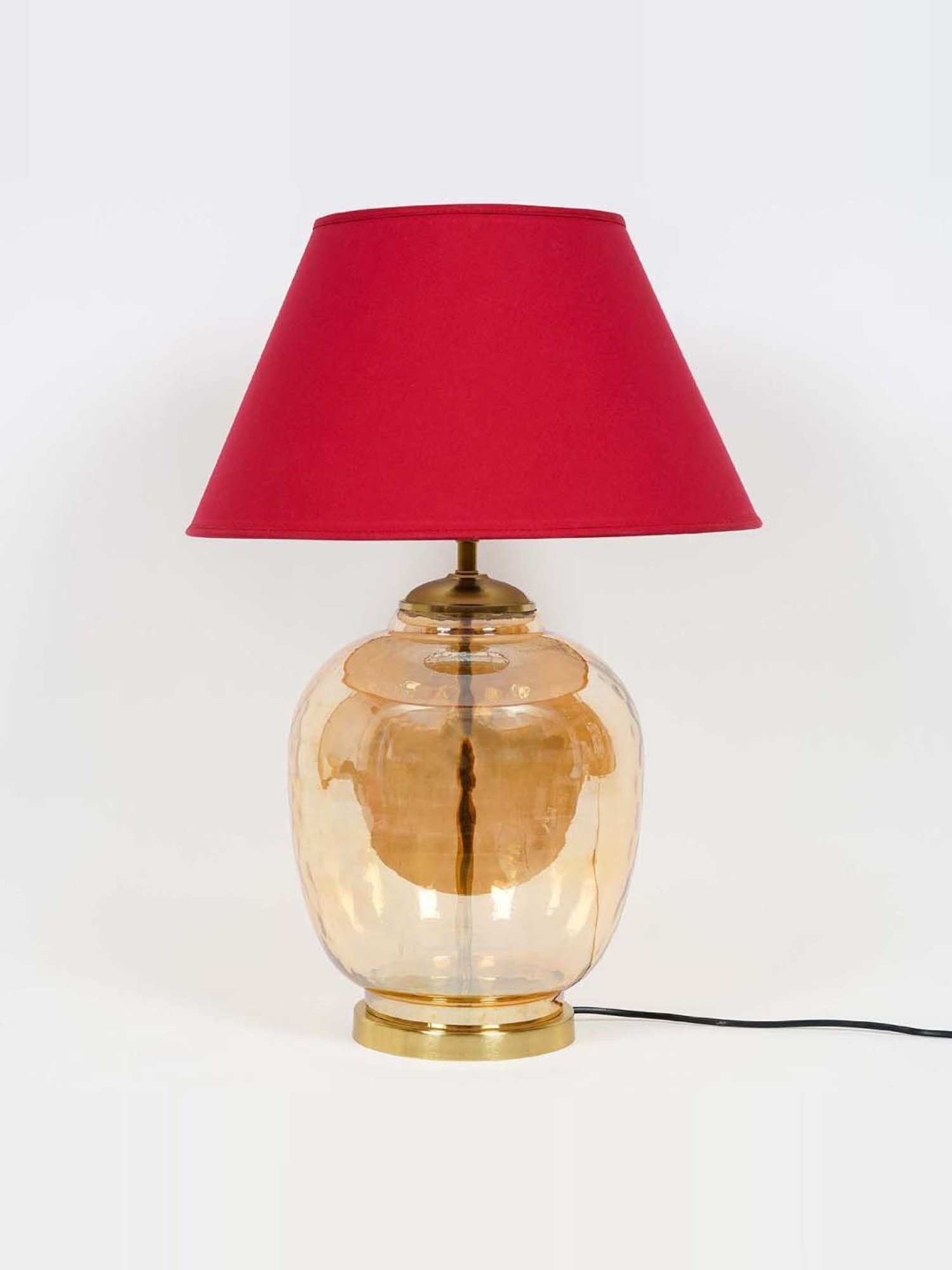 Kapoor Lamp Shades Shine Brass Metal Secret Large Tabel Lamp With Cotton Shade