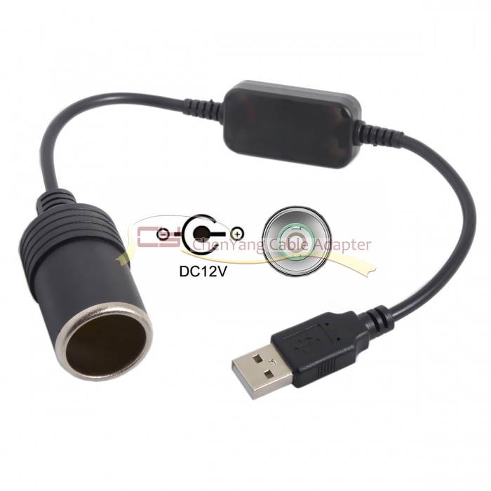 CY USB 5V To DC 12V Car Charger Socket Converter Adapter Auto Interior Accessories