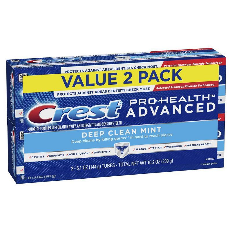 Crest PH Advanced Extra Deep Clean Mint Toothpaste Twin Pack - 5.1oz