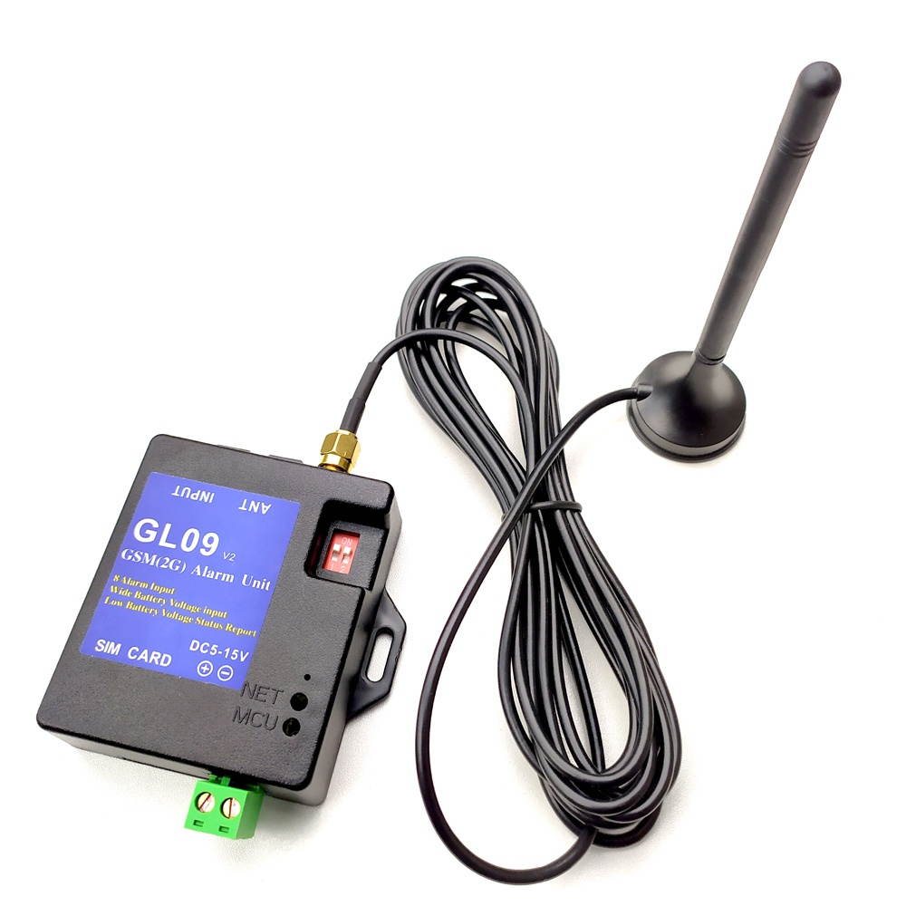 GL09 Intelligent Low Consumption Compatible Eight Alarm Inputs Power-save Working DC5V SMS Alert Alarm System Portable Home Module Fit For GA09