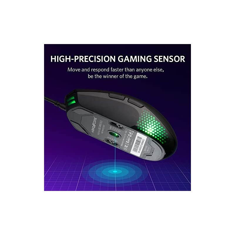 A660 Gaming Mouse Wired 10000 DPI Computer Mice for Laptop with 8 Programmable Buttons RGB Backlight Adjustable DPI Comfortable Grip Mice for Laptop PC MacWindows 7810