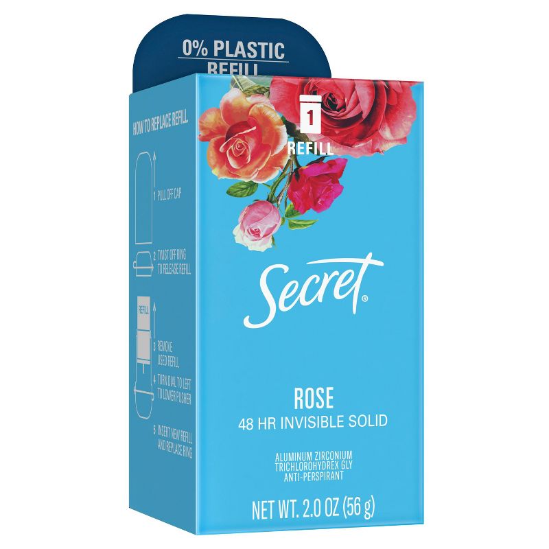 Secret Invisible Solid Antiperspirant & Deodorant Rose Scent Refill Pod - 2oz