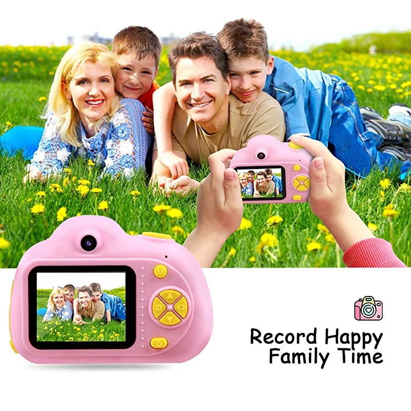 Gifts for 3 4 5 6 Year Old Girls, Kids Camera for Girls, Easter Gifts for Kids,Outdoor Toys for 5 6 7 8 Year Old Toddlers Children,8MP HD Video Camera, Pink(32GB SD Card Included).