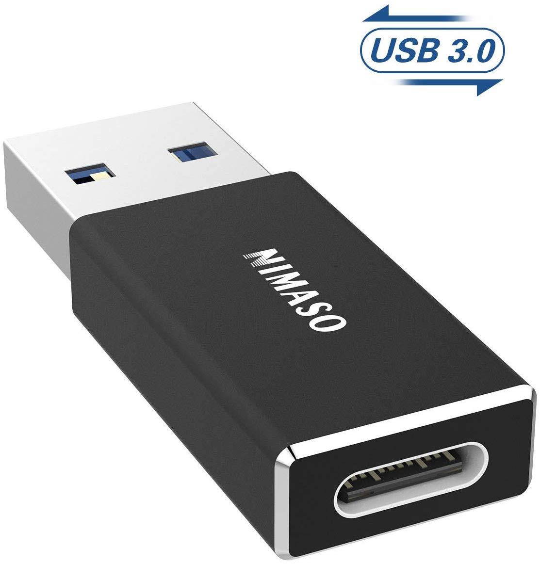NIMASO USB C to USB 3.0 Adapter, USB C Female to USB A Male Connector, USB C 3.1 gen 1 (USB 3.0) Adapter 5Gbps / 640MBps Work with Laptops, Chargers and More Devices with Standard USB A Interface