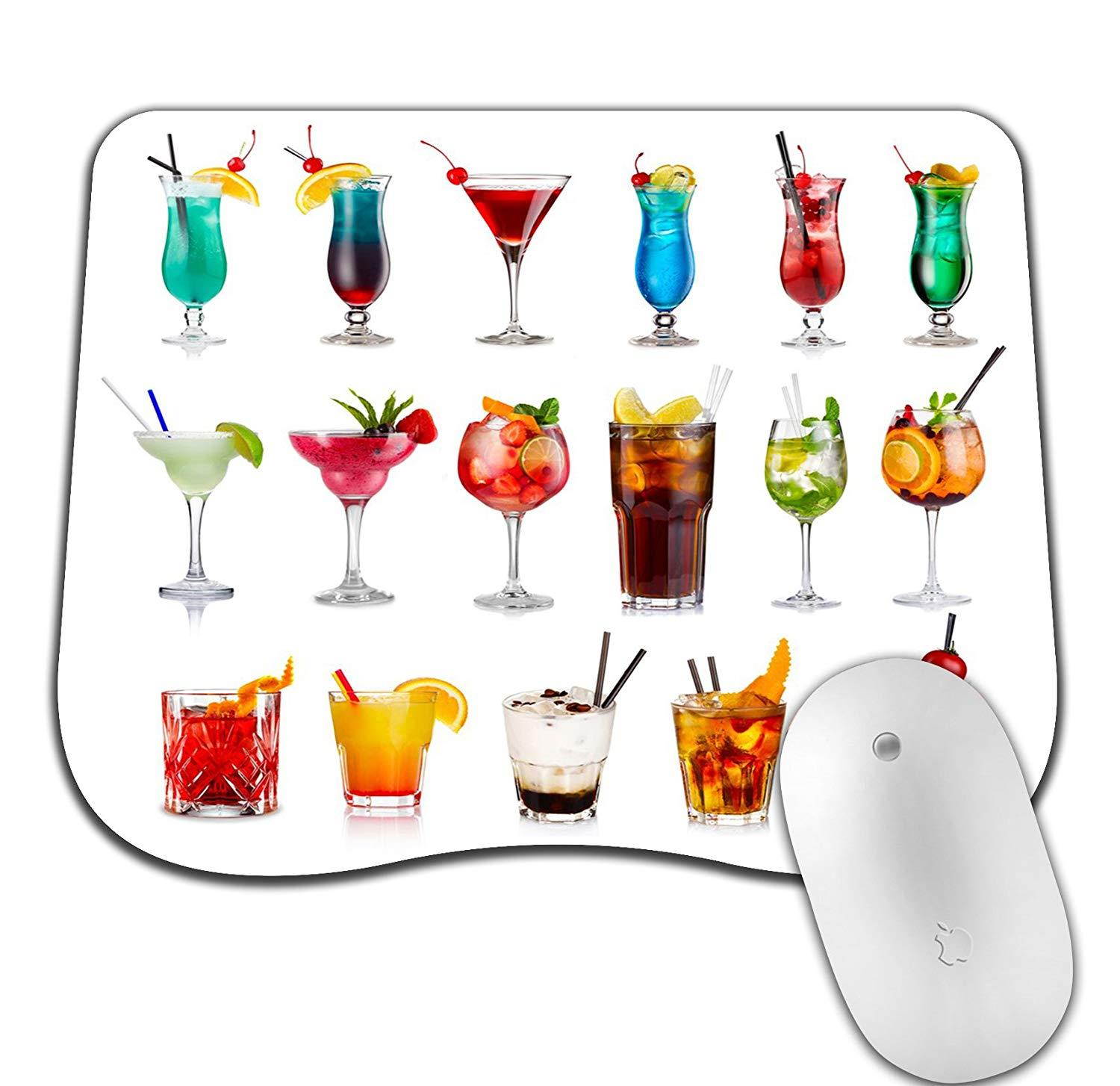Abili Cocktails and Drinks Curve mosue pad Non-Slip Mouse pad Gaming Mouse pad