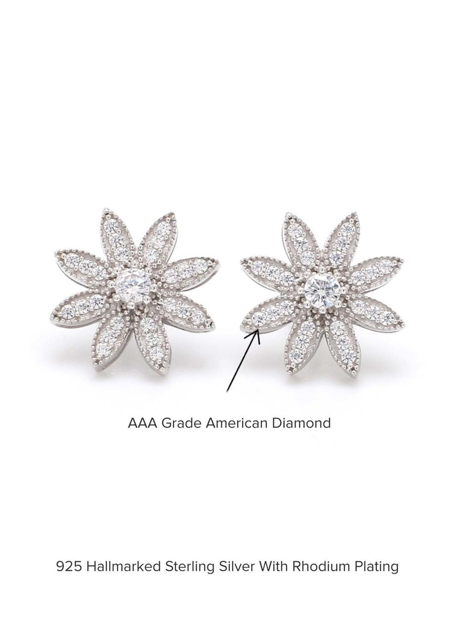 Ornate Jewels 92.5 Sterling Silver Flower Power Earrings for Women