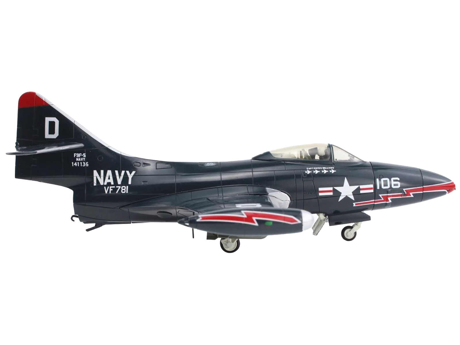 Grumman F-14B Tomcat Fighter Aircraft "VF-103 Jolly Rogers USS George Washington" (2000) United States Navy "Air Power Series" 1/72 Diecast Model by Hobby Master