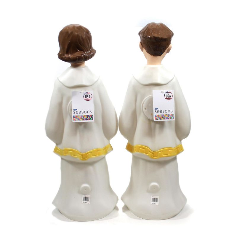 Christmas 30.0" Choir Boy And Choir Girl Set Song Singing Carols  -  Novelty Sculpture Lights