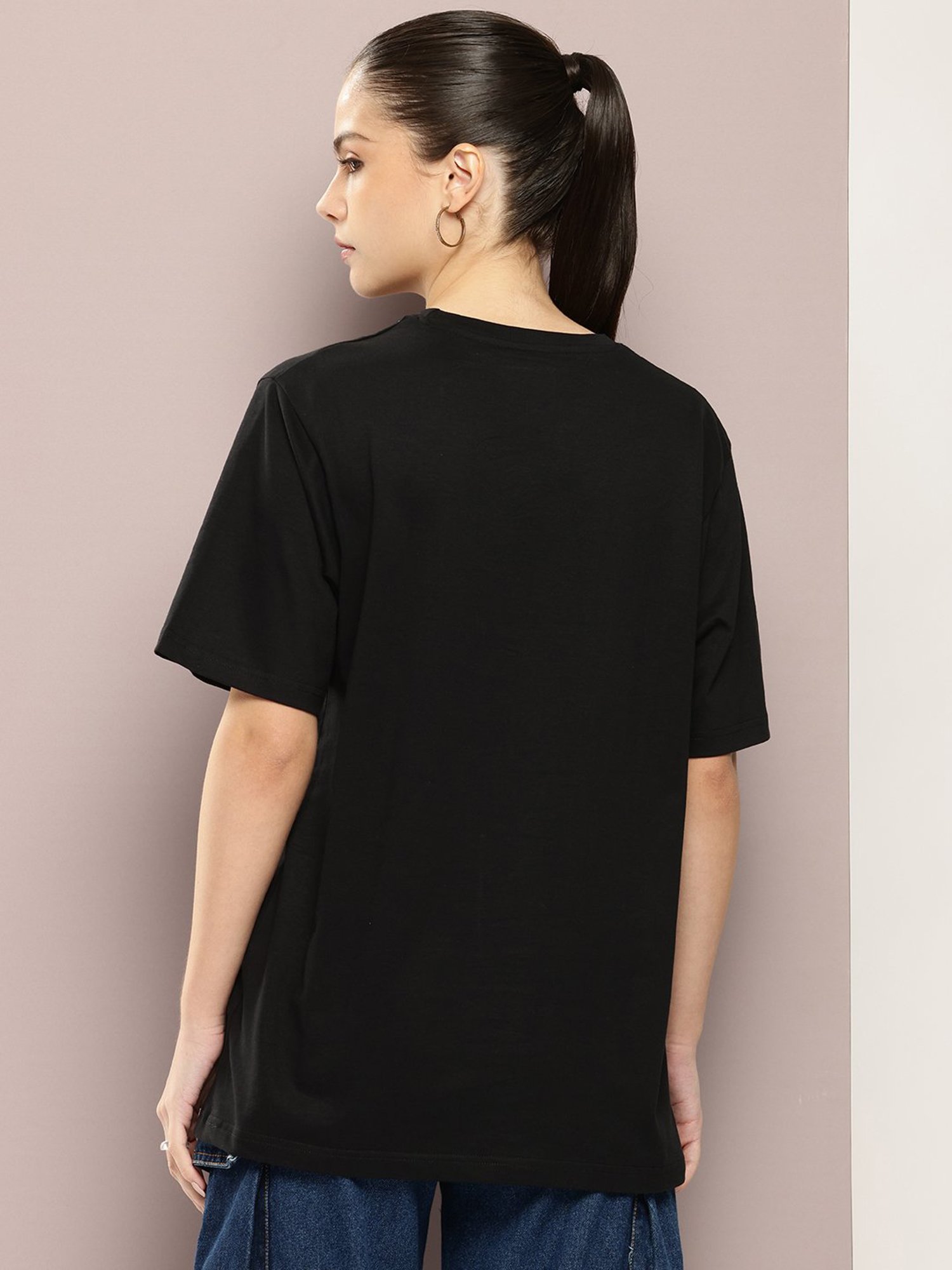 Dillinger Black Cotton Graphic Print Oversized T-Shirt