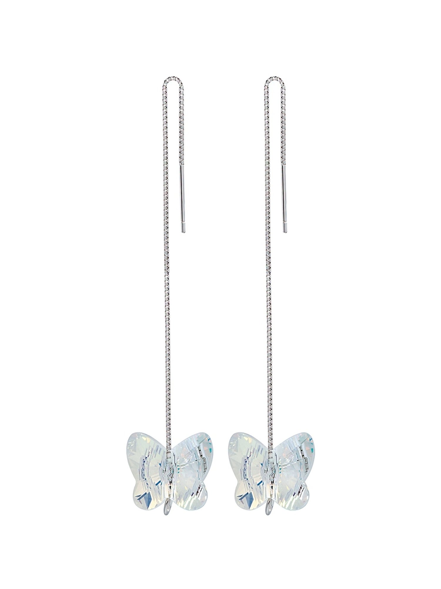 Silberry 92.5 Sterling Silver Butterfly Slay Swarovski Earrings for Women