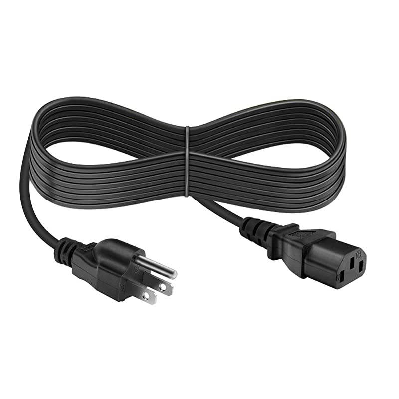 UL Listed 18 AWG 3 Prong Plug AC Cable for Samsung Toshiba LG Sharp Sony AOC BenQ Acer Asus ViewSonic Dell Compaq Computer Monitor and LCD TV Epson Printer 5 Ft PC Power Cord