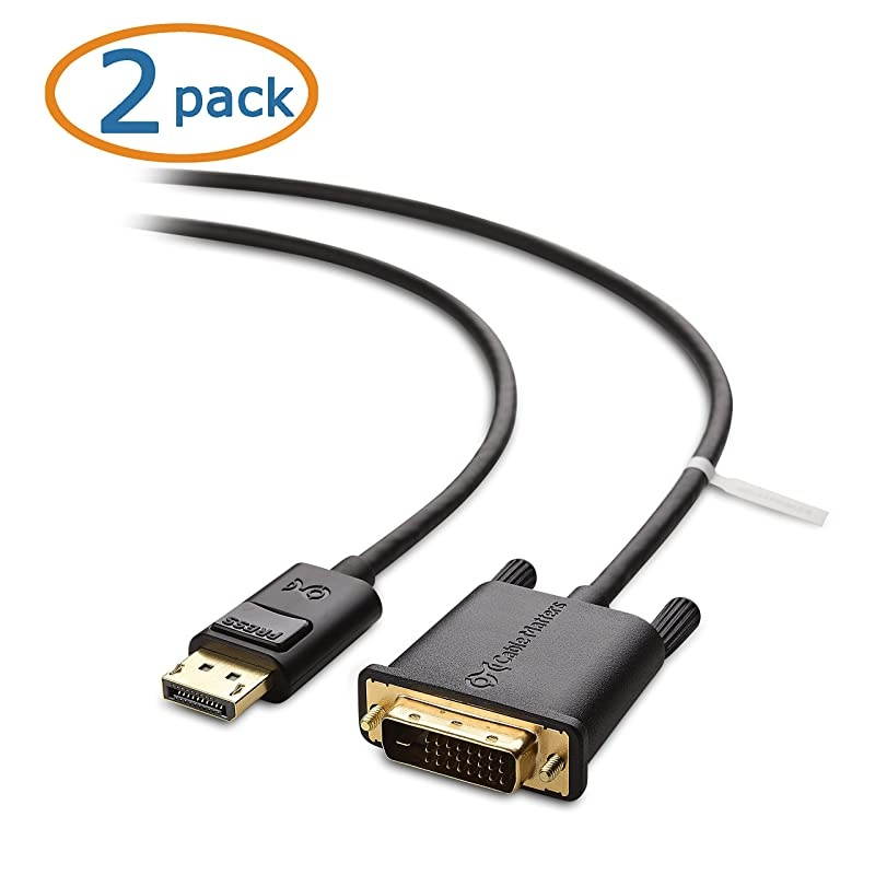 2Pack DisplayPort to DVI DP to DVI 6 Feet