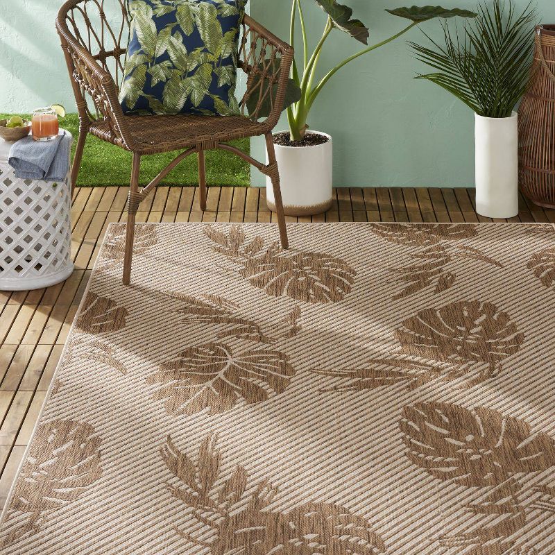 8' x 10' Le Soleil Outdoor Rug Black/Ivory - Linon