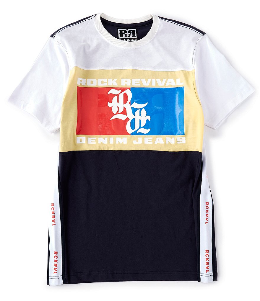 Rock Revival Short-Sleeve Color Block Graphic T-Shirt