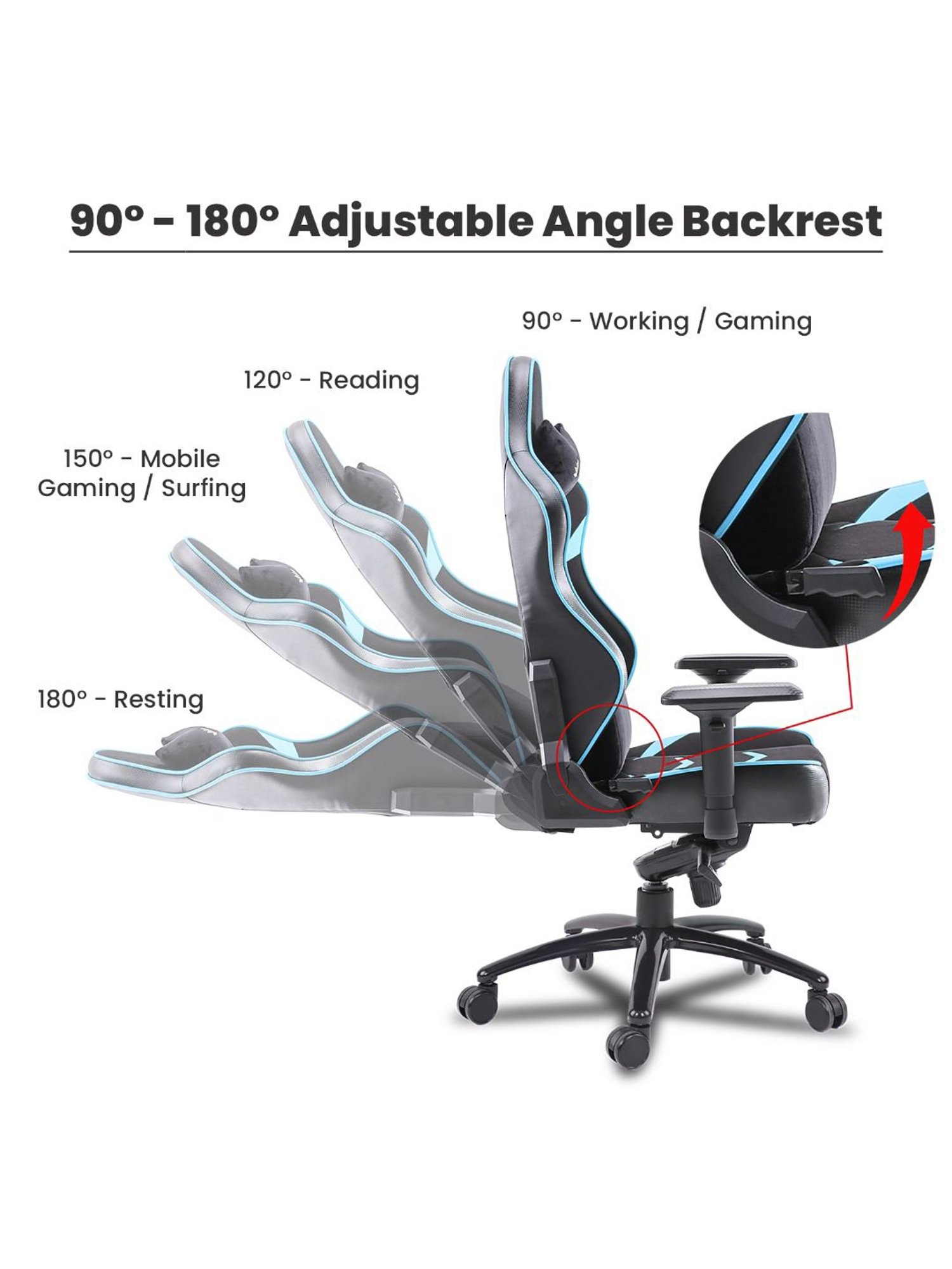 Green Soul Monster T Black & Blue PU Leather Premium Gaming Chair